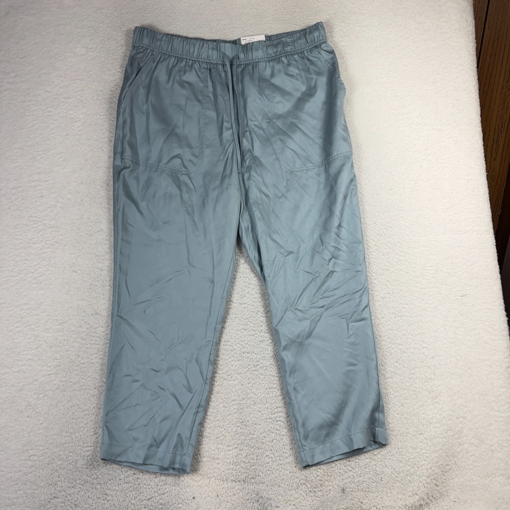 Croft & Barrow Womens Straight Pants L 35x25 Zapata Blue Relaxed NWT Mid Rise